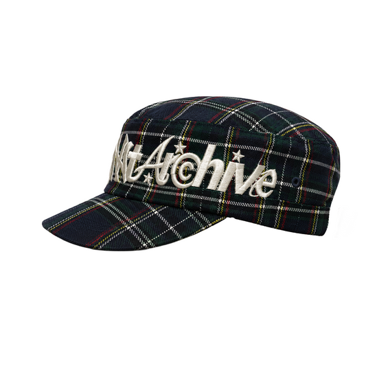 RVNTARCHIVE TARTAN CAP GREEN