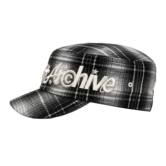 RVNTARCHIVE PLAID CAP WHITE