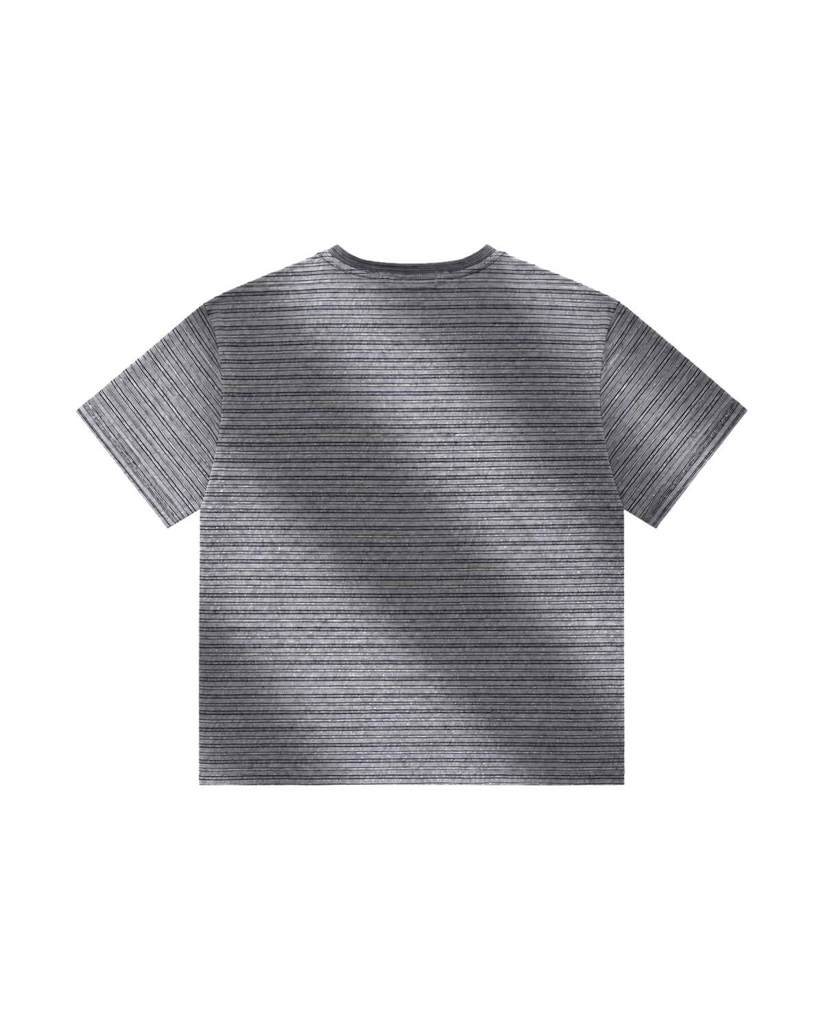 Striped Gradient Washed Short Sleeve Tee Grey