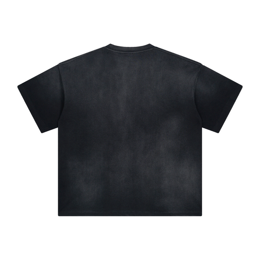 Boxy Cropped Tee in Sun Faded Black