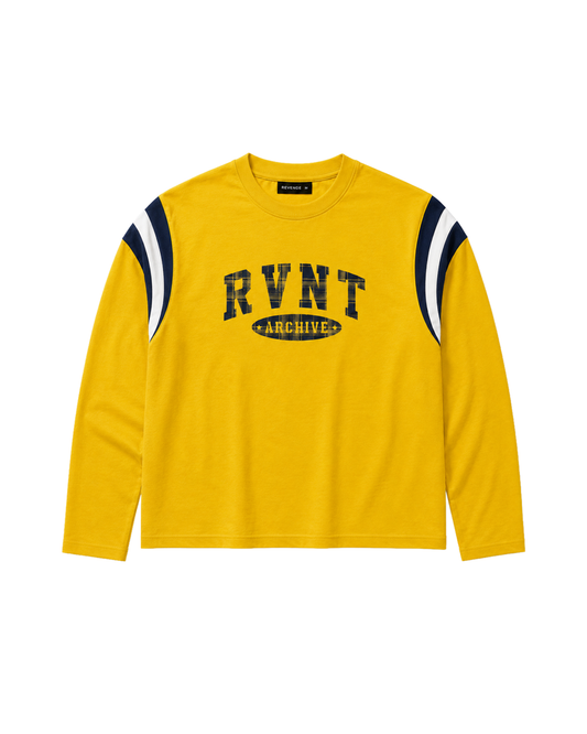 COLLEGE PANELLED LONG SLEEVE YELLOW