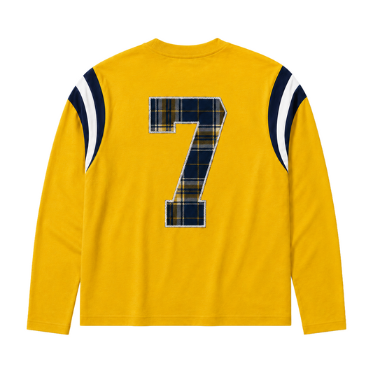 COLLEGE PANELLED LONG SLEEVE YELLOW